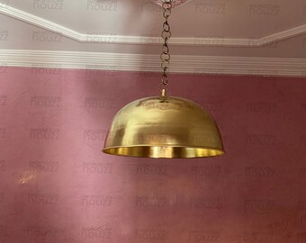 Lámpara colgante marroquí de cúpula auténtica, pantalla de techo de óxido de latón, lámpara colgante sobre la mesa, iluminación marroquí hecha a mano