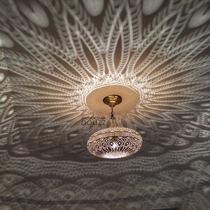 Moroccan Pendant Light Boho Brass Handmade home decor, ceiling Light Fixture
