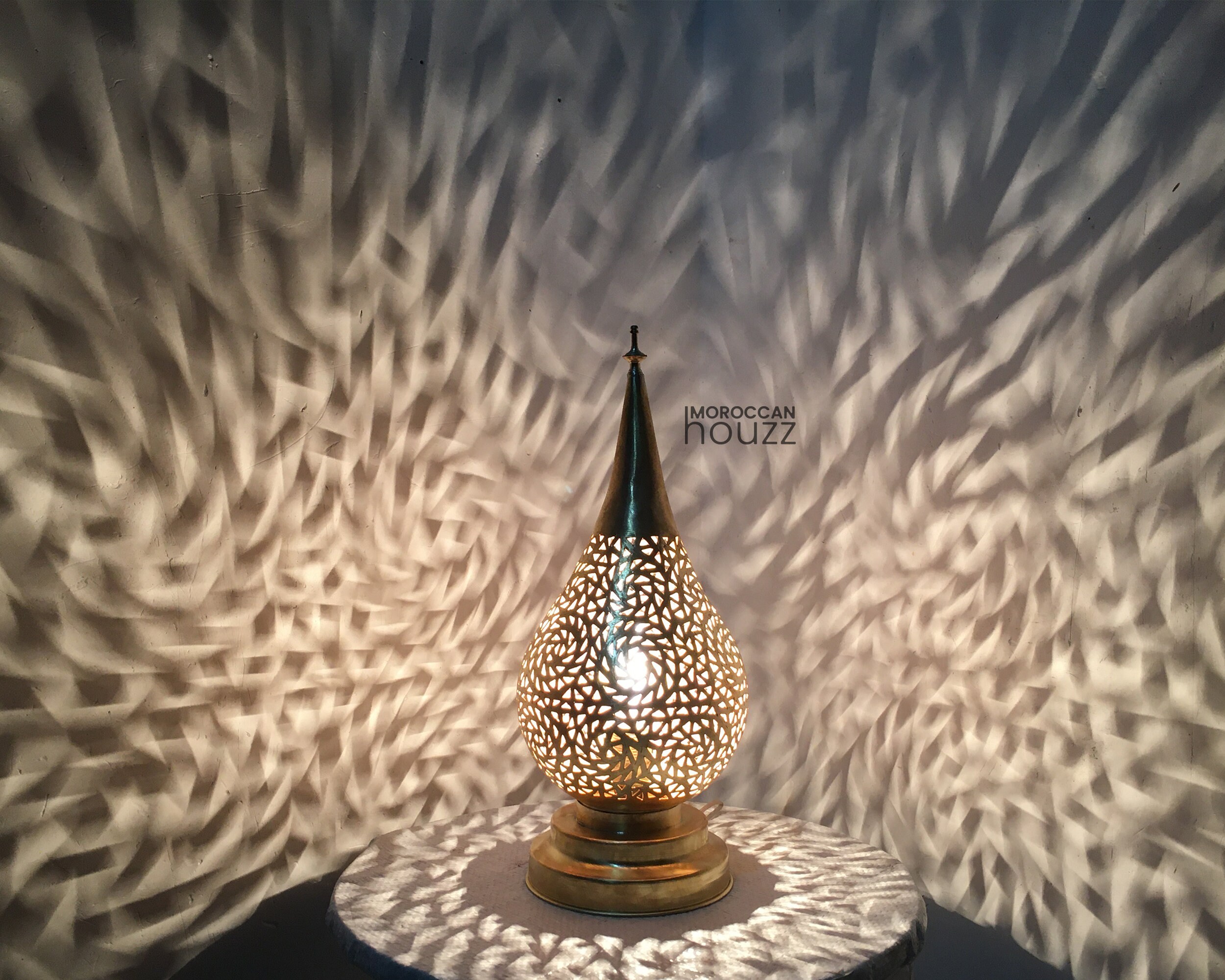 Details about   Handmade Moroccan Table Lamp Light Shade Bedroom Lamp Brass Copper 
