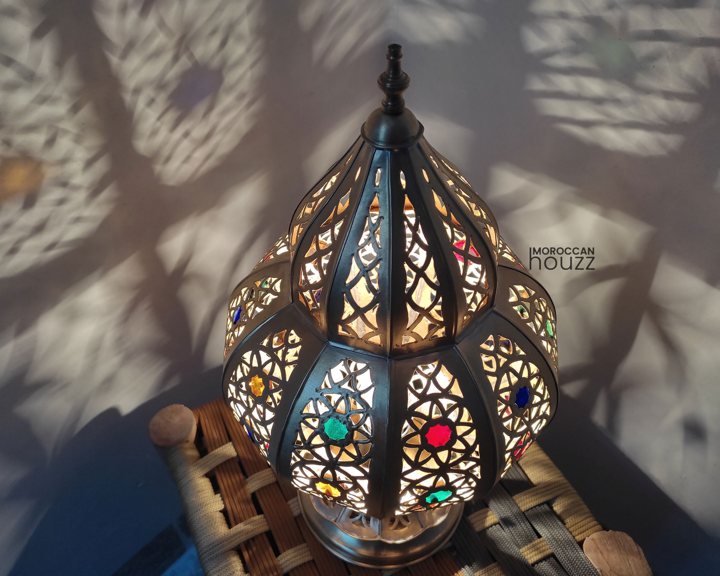 Turning Moroccan lanterns into hanging bedside lamps · Little