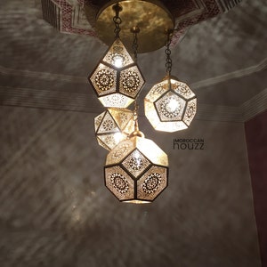 Unique Morrocan chandelier a set of 4 Moroccan pendant lamps - Moroccan pendant chandelier, ceiling light fixture, Moroccan lamps and lights