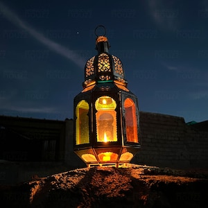 Moroccan Ramadan Lantern, Silver Candle Holder, Handmade Marrakech Lamp, Wedding Decoration Lanterns, Hanging Lantern Indoor