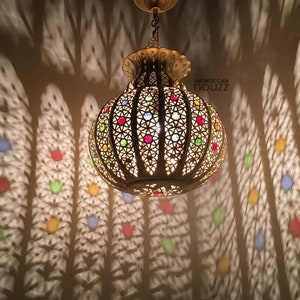 Handmade Moroccan Pendant light, Moroccan Lampshade Hanging Lamp, Morrocan lamps and lanterns - Moroccan Chandelier