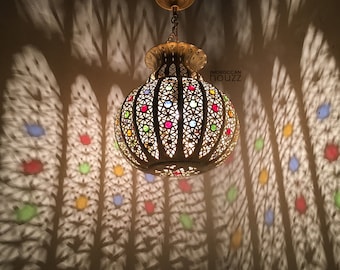 Handmade Moroccan Pendant light, Moroccan Lampshade Hanging Lamp, Morrocan lamps and lanterns - Moroccan Chandelier