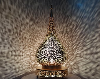 Beautiful Moroccan handmade table lamp, brass bedside lampshade, Moroccan Lantern.