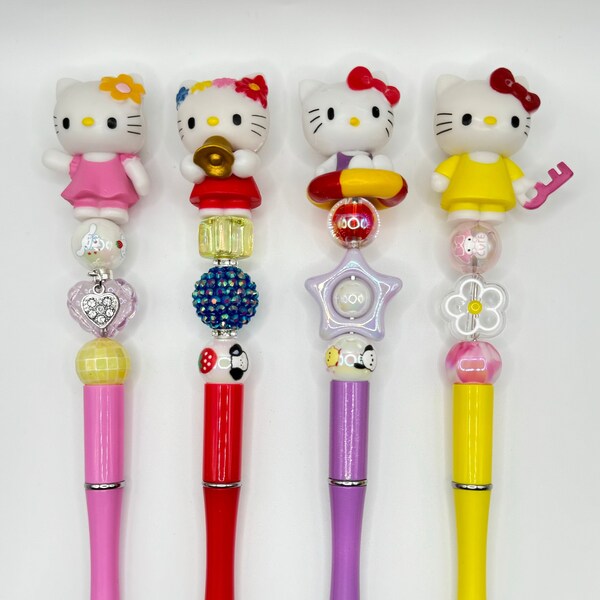 Beaded pen, HK pen, Hello Kitty pen, Pochacco, character pens