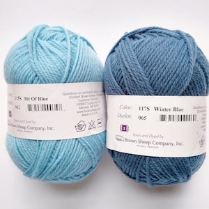 Nature Spun sport weight yarn, - low stock -, by Brown Sheep, 3-ply, US grown and spun all wool yarn, 184yd/50g, 6st/in, US 5 needle