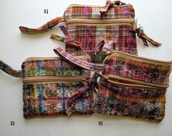 Notions Bags, knitters, crafters, Guatemalan bag, Chic-a bag, felt bag, Walker mesh bag, for notions, supplies, short dpns, school supplies