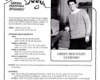 Green Mountain Guernsey, Green Mountain Spinnery, adult and child’s sweater pattern, pullover, textured knitting, worsted weight yarn