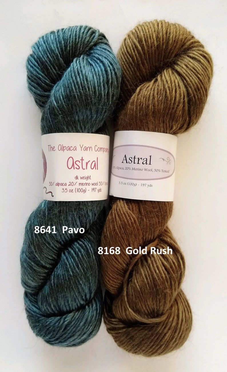 Alpaca Yarn Company, Astral, DK yarn, 30 alpaca/20 merino wool/50 tencel, single ply, image 1