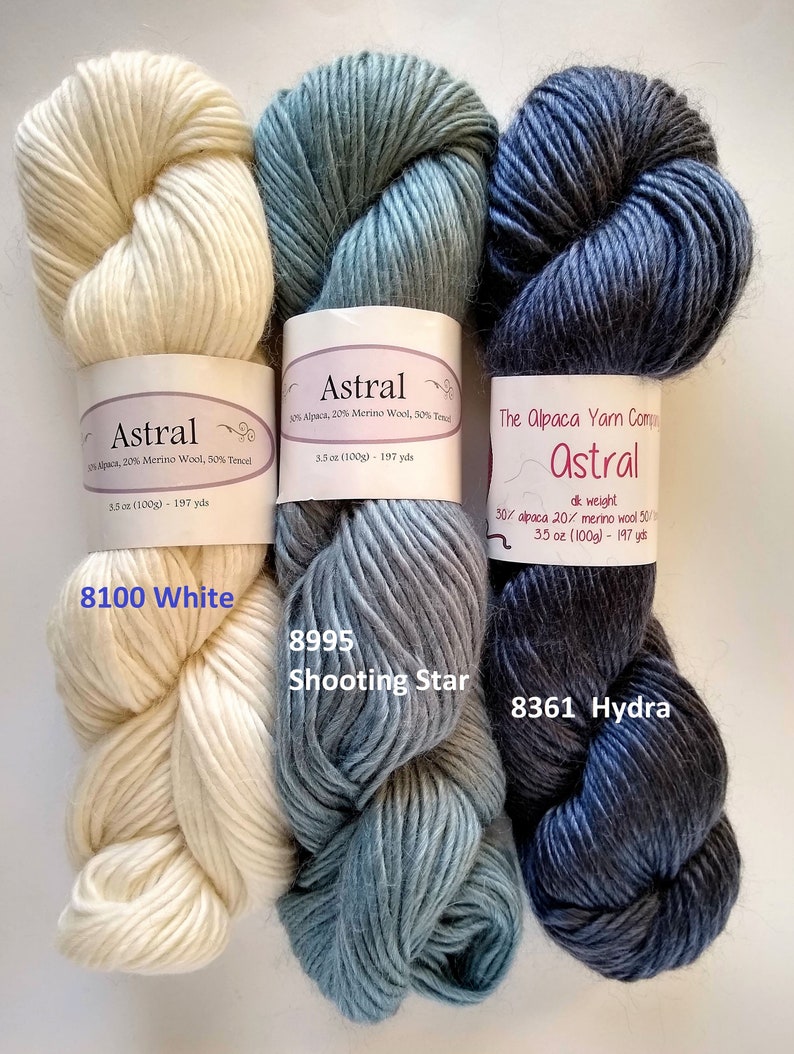 Alpaca Yarn Company, Astral, DK yarn, 30 alpaca/20 merino wool/50 tencel, single ply, image 5