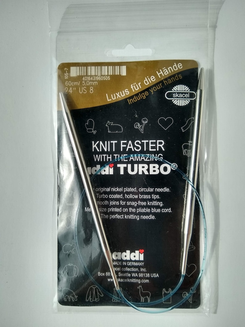 addi Turbo® 24 inch 60 cm Circular Knitting Needles, US sizes 0 15 2.00 mm 10.00 mm, image 1