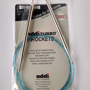 addi® Rockets 40 inch (100 cm) Circular Knitting Needles,  US sizes 0 – 15 ( 2.00 mm -  10.00 mm),