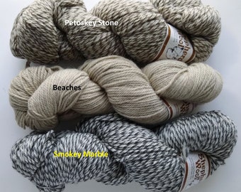 Shepherd's Wool Group 2, knitting yarn, merino, worsted weight, 250 yd/4 oz,  Stonehedge Fiber Mill, see description