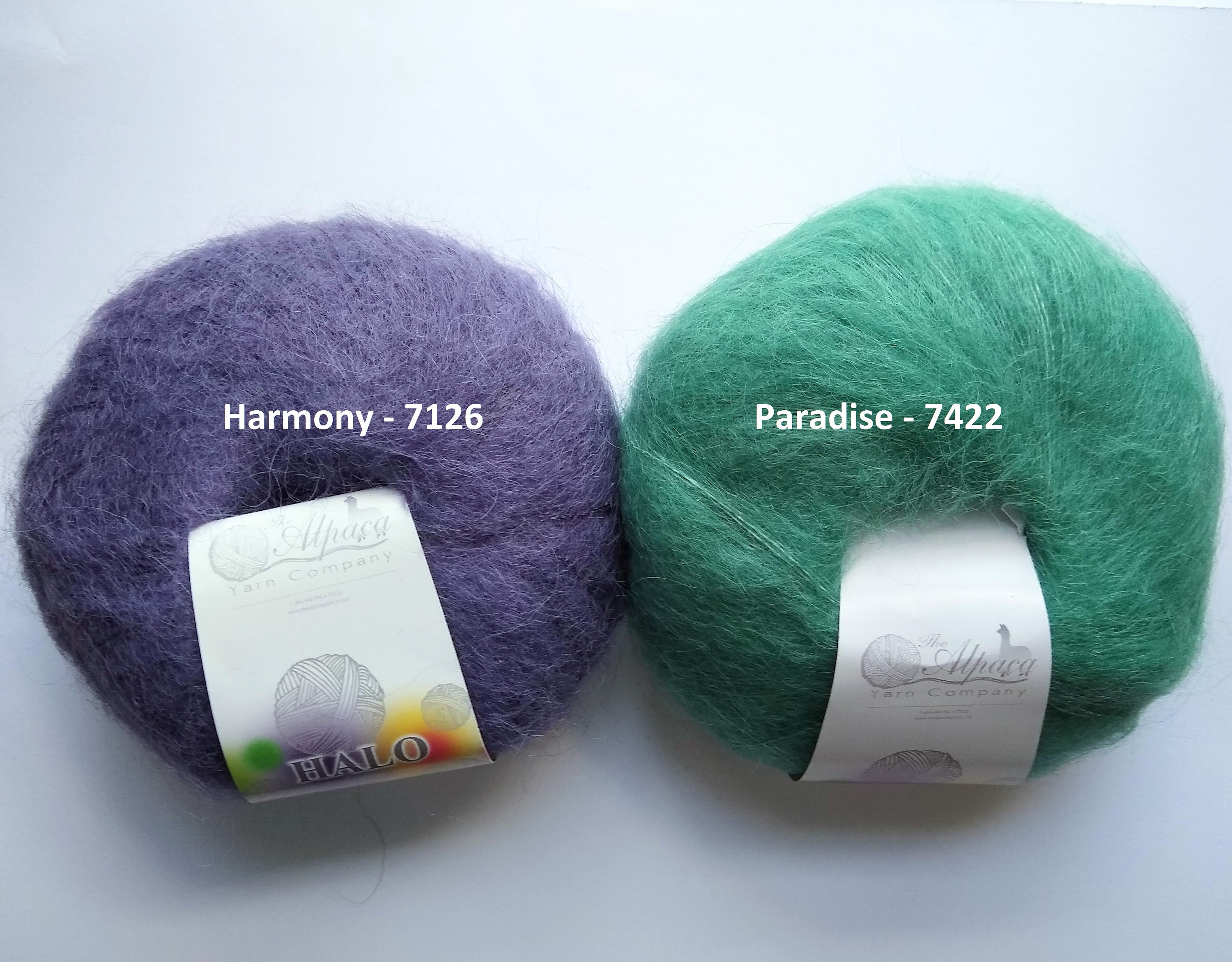 Alpaca Yarn Company, Halo solids, 514 yd/50g, lace weight yarn, Suri brushed Alpaca / Nylon, see also Halo Watercolors