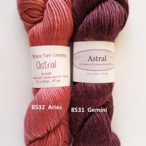 Alpaca Yarn Company, Astral, DK yarn, 30 alpaca/20 merino wool/50 tencel, single ply, image 2