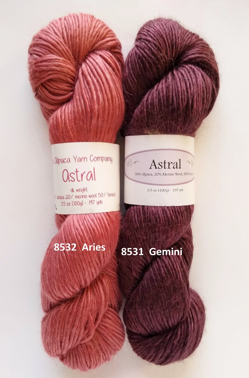 Alpaca Yarn Company, Astral, DK yarn, 30 alpaca/20 merino wool/50 tencel, single ply, image 2