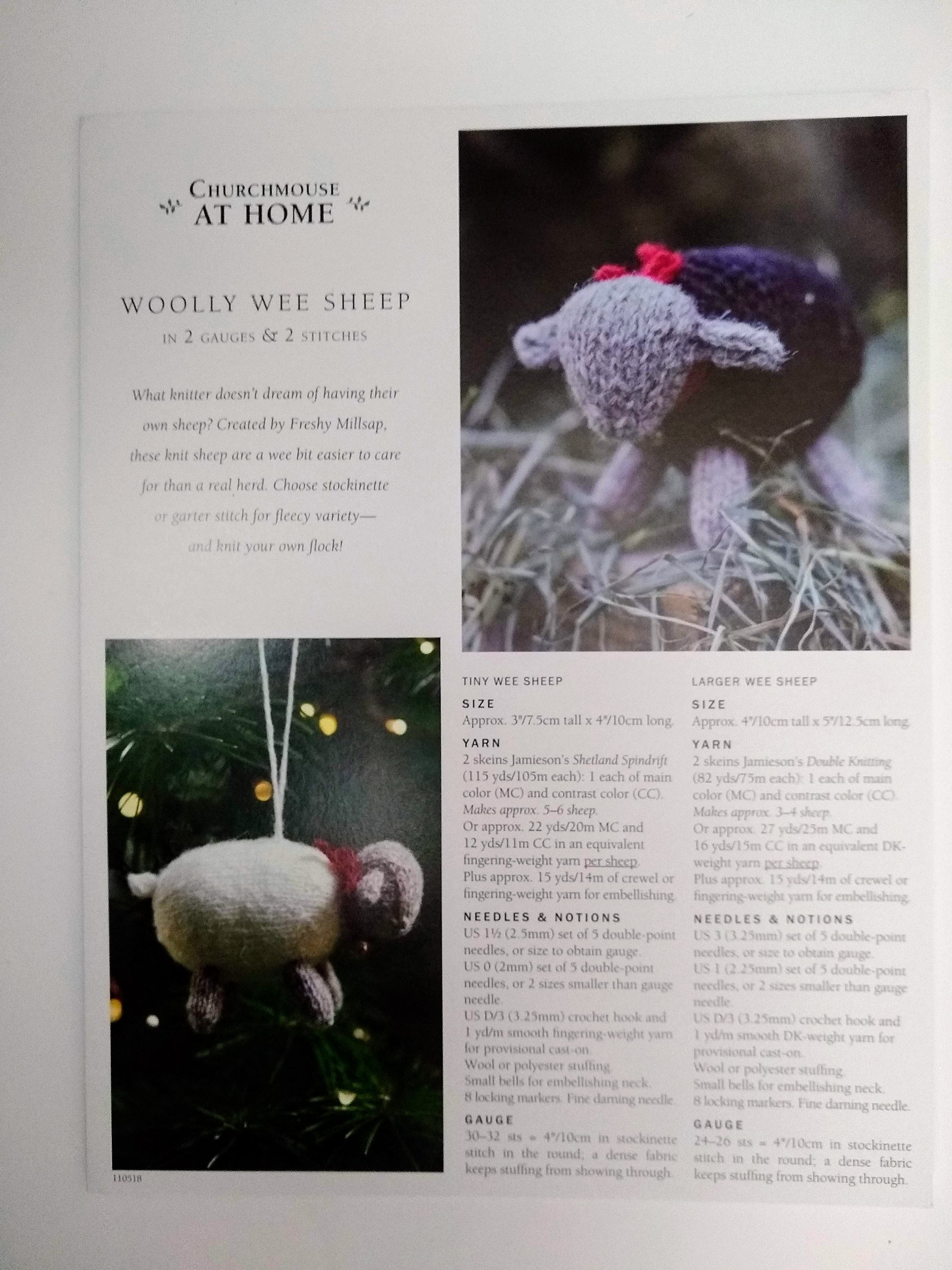 Woolly Wee Sheep, Churchmouse at Home, Knitting Patterns