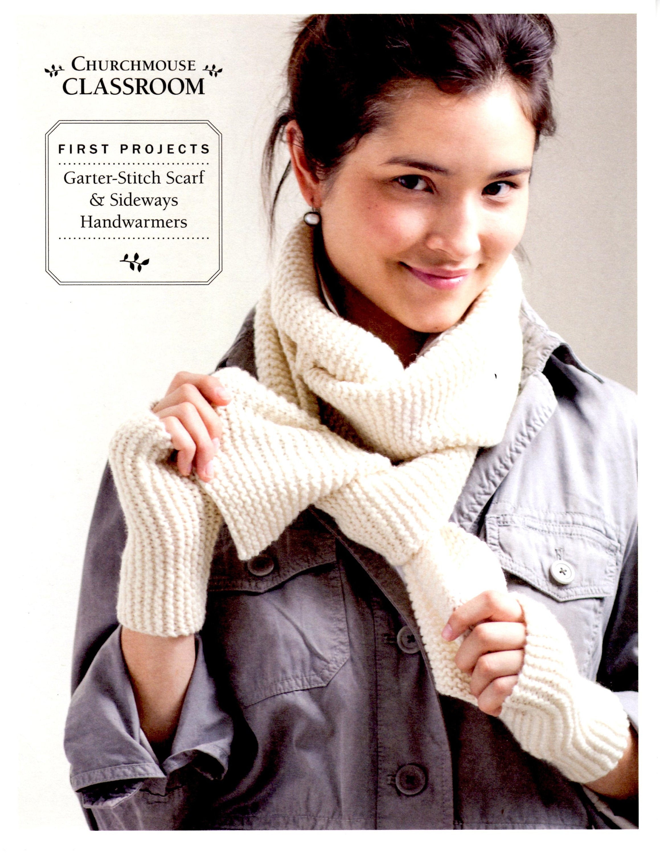 Garterstitch Scarf & Sideways Handwarmers Beginner Knitting Etsy