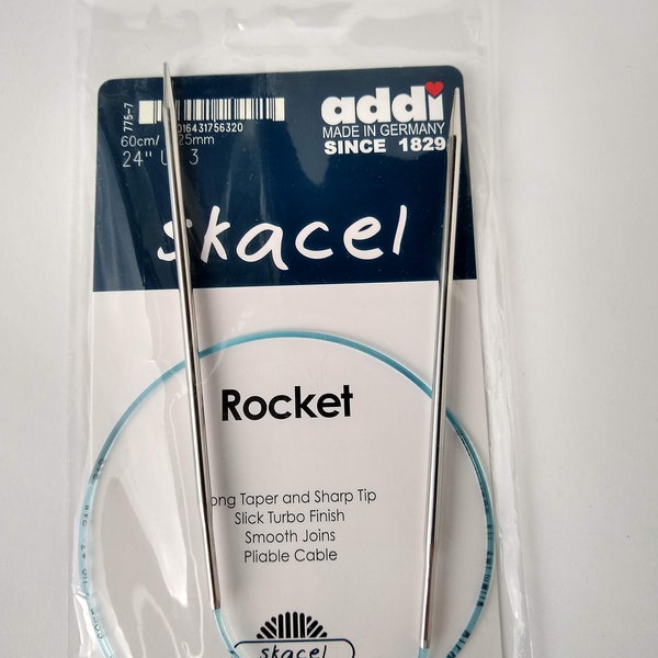 addi® Rockets 24 inch (60 cm) Circular Knitting Needles,  US sizes 0 – 15 ( 2.00 mm -  10.00 mm),