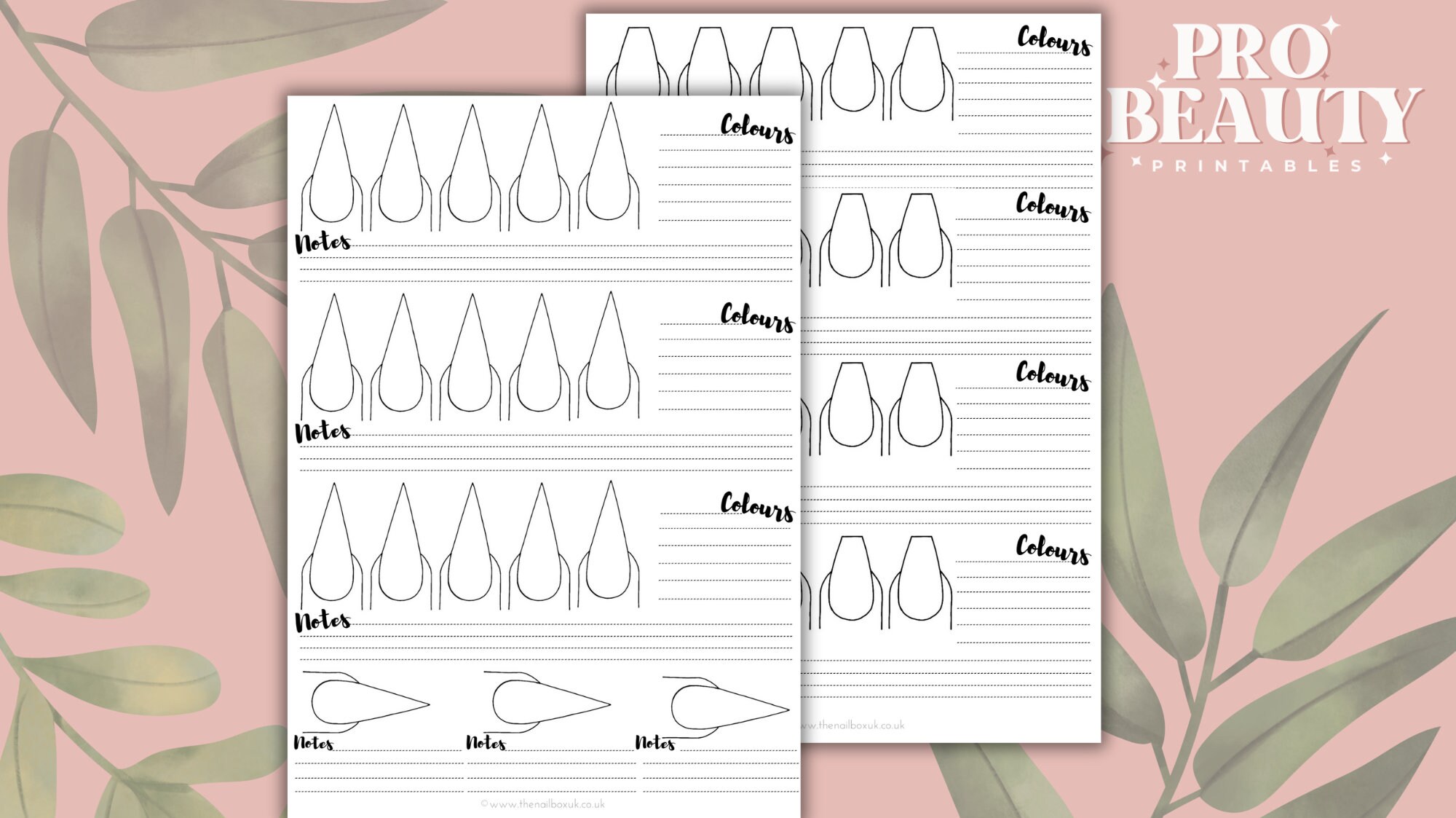 Nail Art Template Printables Bundle - Etsy