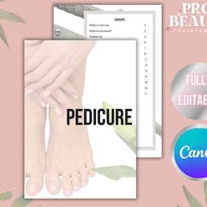 Pedicure training manual, nail training manual, beauty printables, nail courses, beauty training manuals.