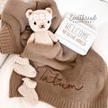 Embroidered Baby Blanket, Personalized Baby Blanket, Cozy Soft Cotton Knit Custom Name Blanket, Baby Gift Gift for Newborns Baby Shower Gift