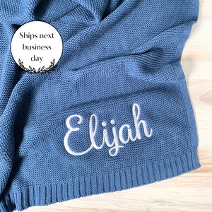 Embroidered Baby Blanket, Personalized Baby Blanket, Cozy Soft Cotton Knit Custom Name Blanket, Baby Gift Gift for Newborns Baby Shower Gift