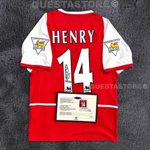 Thierry Henry Signed Arsenal 03/04 Home Jersey Shirt COA 2003 Invincibles Retro