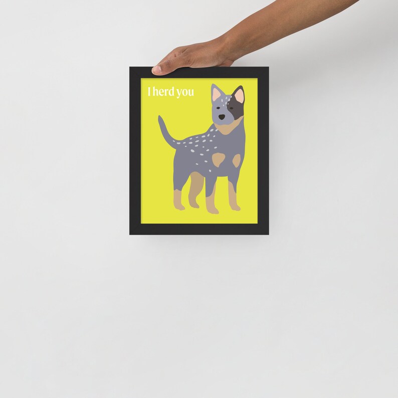 Personalized Blue Heeler Wall Art 'I Herd You' Perfect Gift for Any