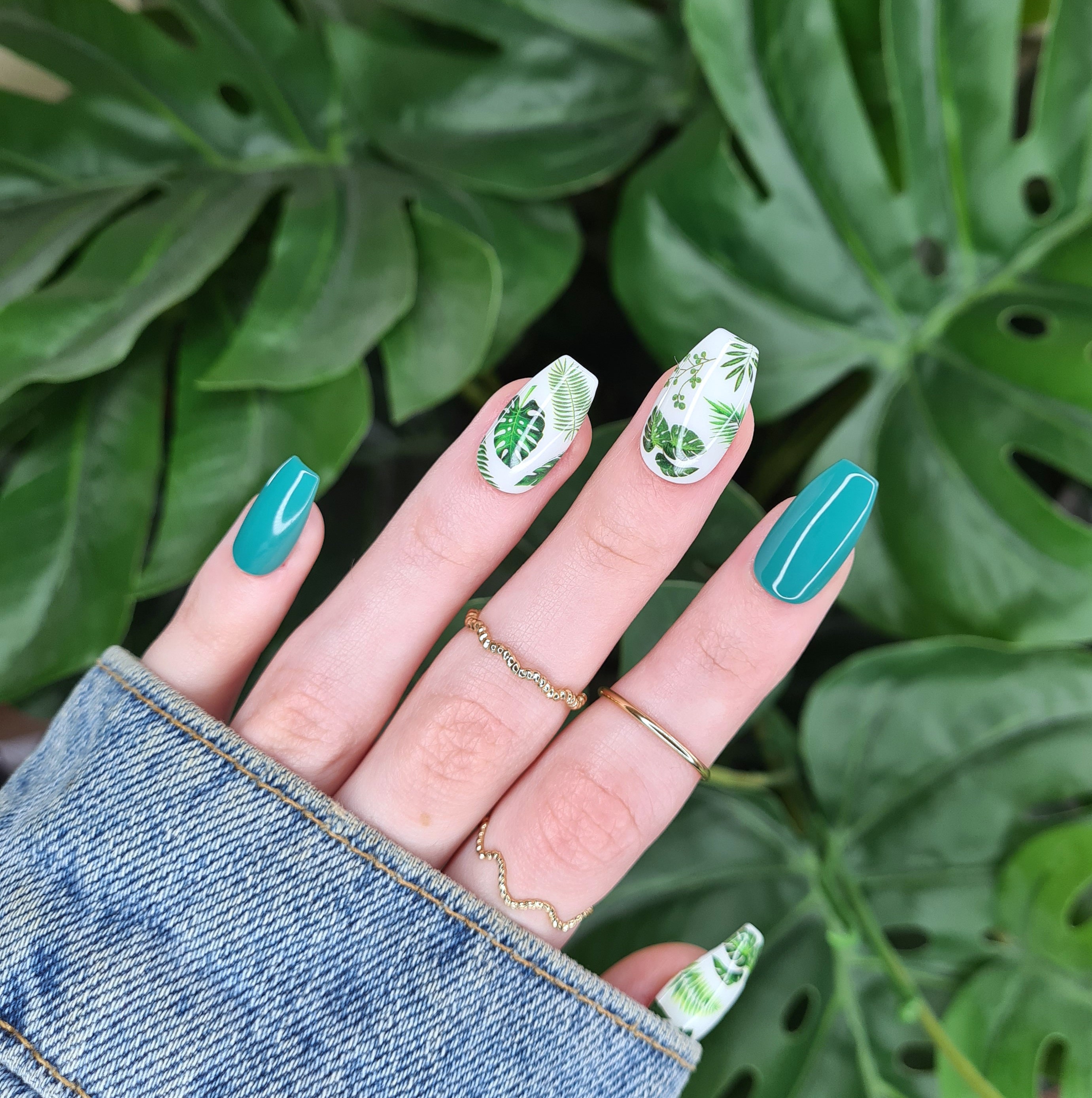 Botanical Press-on Nails Plants Leaves Monstera - Etsy