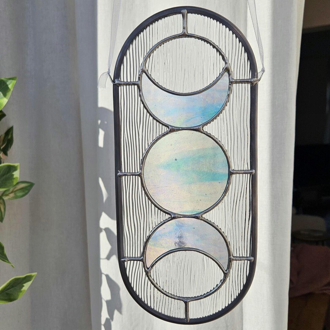 Photo inspiration: Moon Phase Stained Glass Panel Wall Art Iridescent Photo Inspiration
