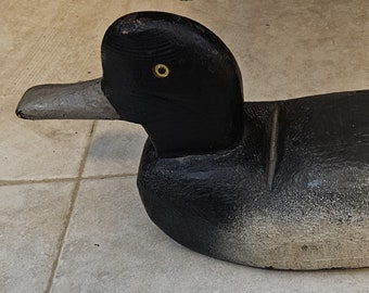 Vintage Primitive Bluebill Scaup Glass Eyed Wood Duck Decoy Weighted