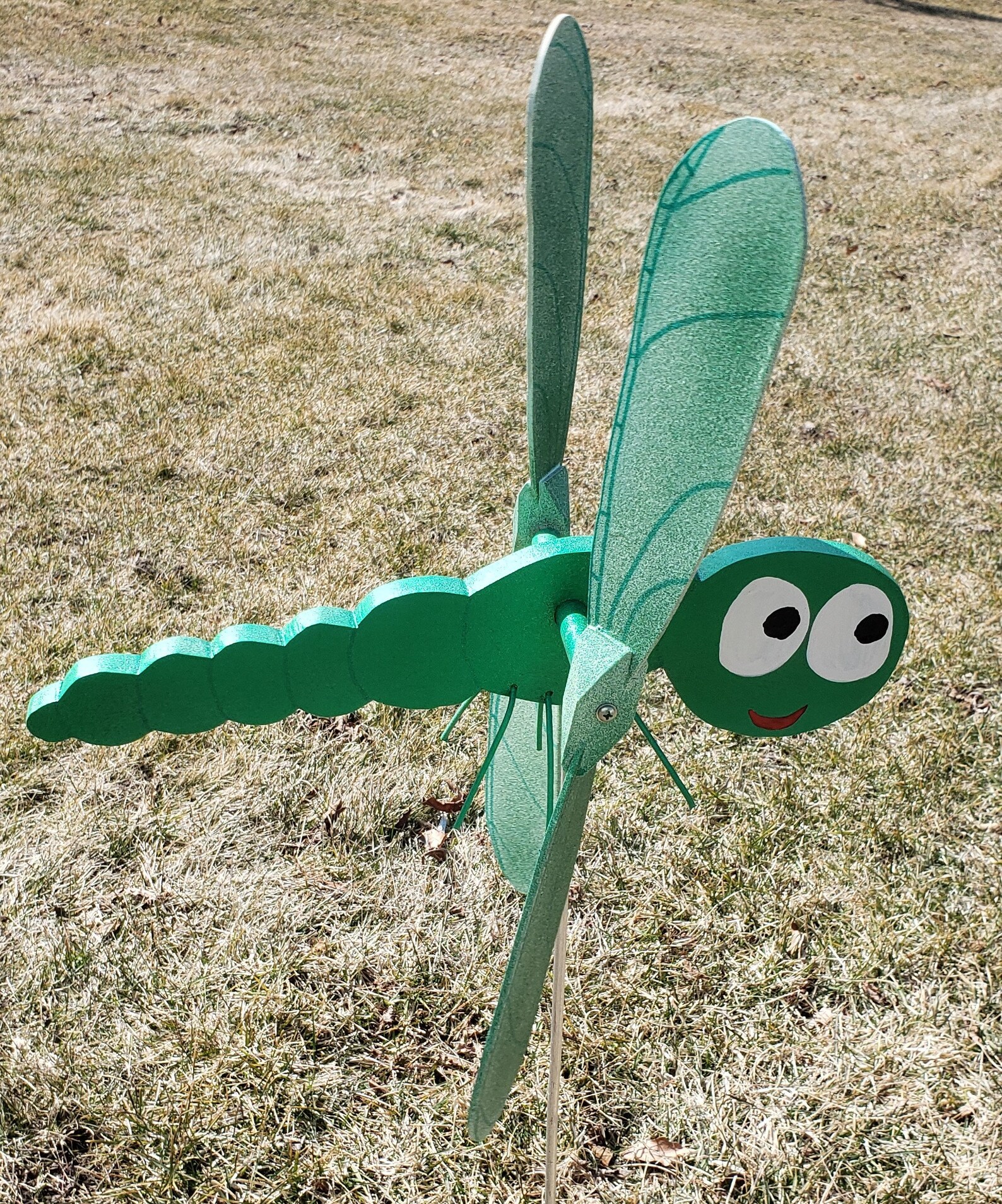 Large Hand Made 20 Whimsical GREEN Dragonfly Whirligig - Etsy