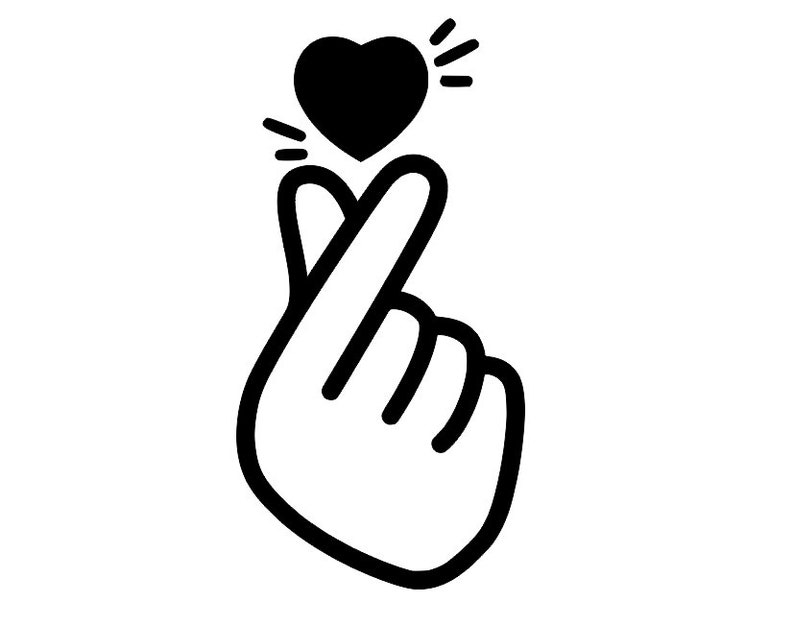 Download SVG File Heart Hand Sign Gesture K-POP LOVE Cute | Etsy