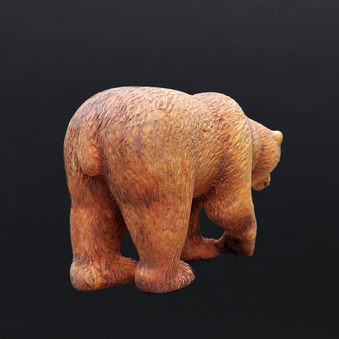 5 Carved wood bear Wooden bear statue Grizzly bear Etsy