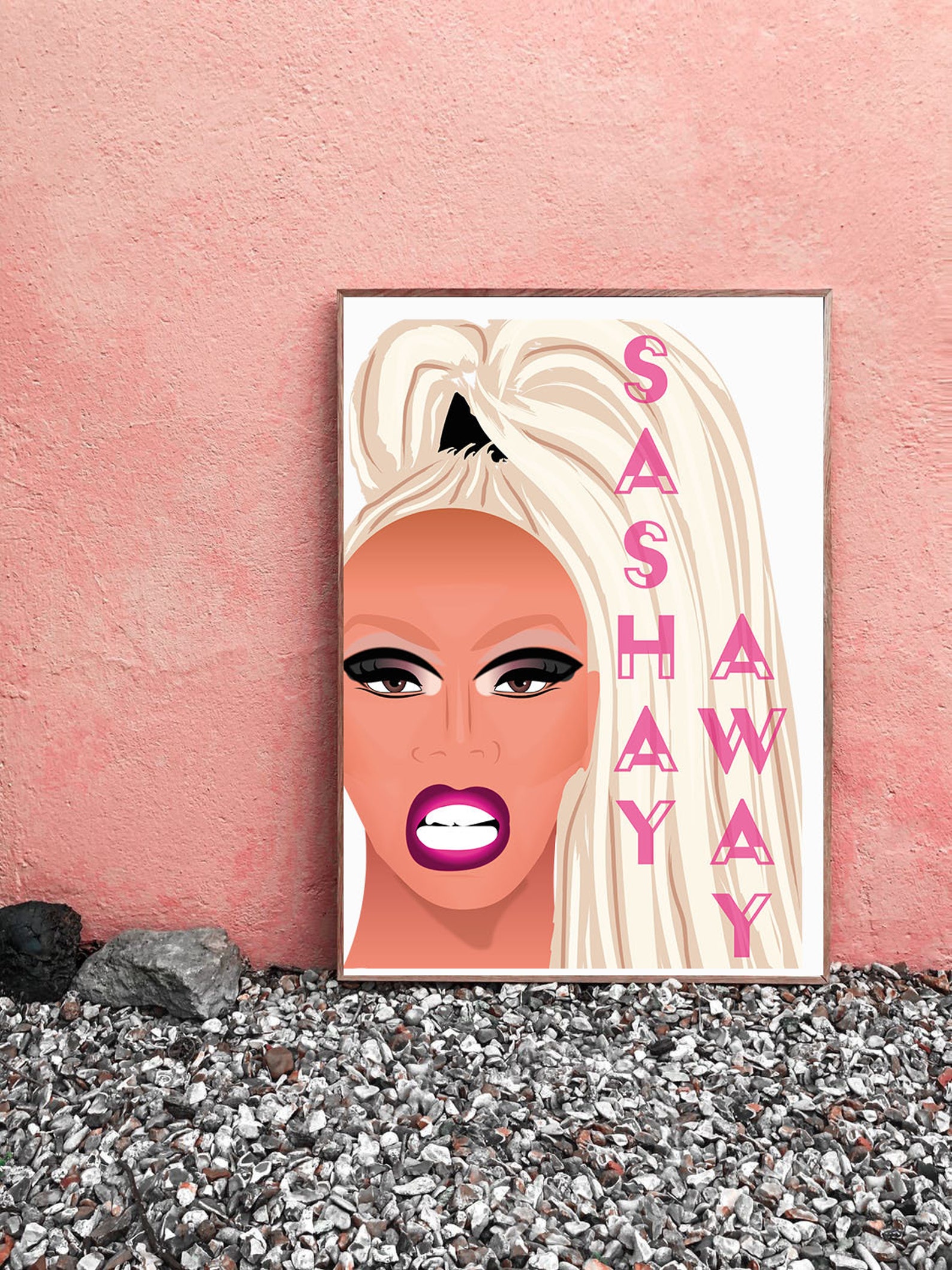 Wall Print of RuPaul Quote 'Sashay Away' in Bold Pink Etsy