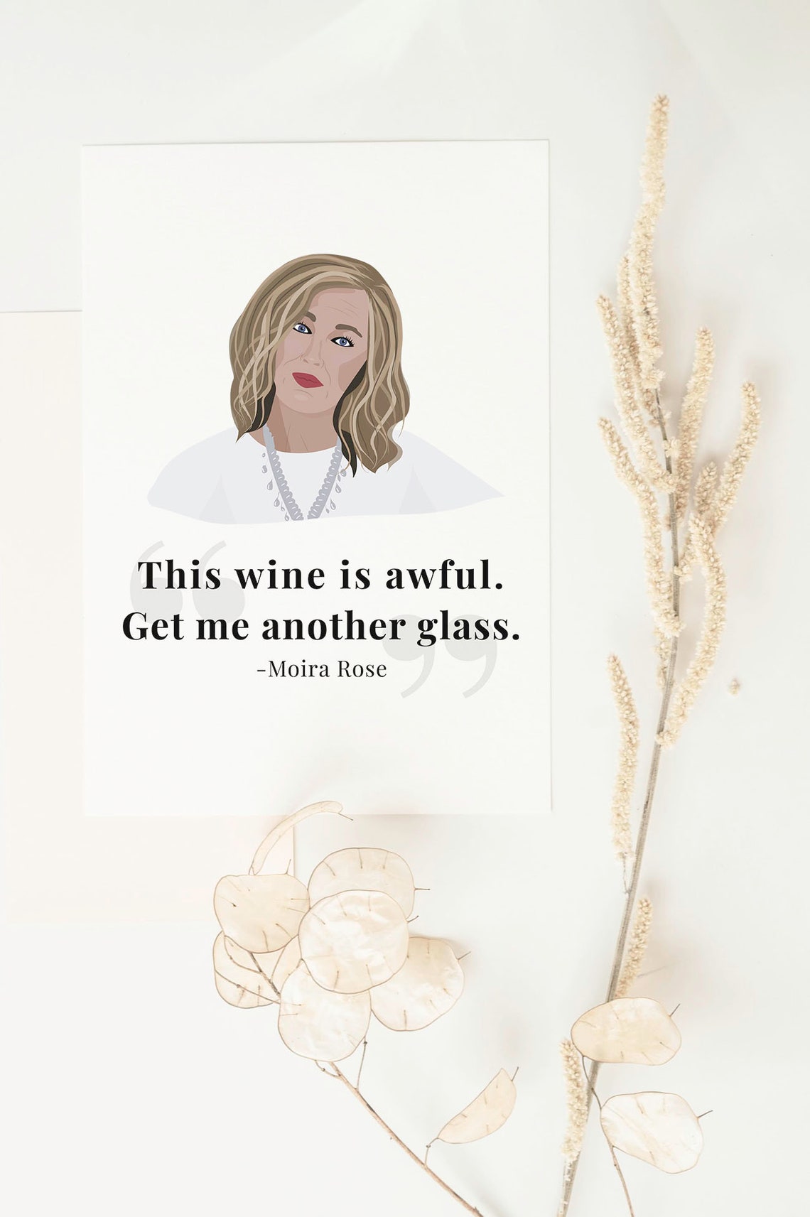 Wall Print of Moira Rose Illustration & Quote 'This Wine Etsy