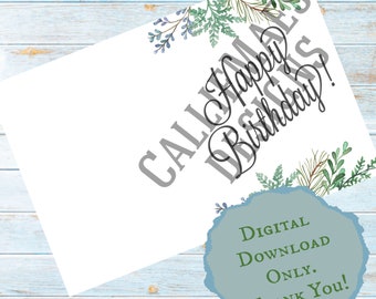 Floral Birthday Card//5x7//Digital File