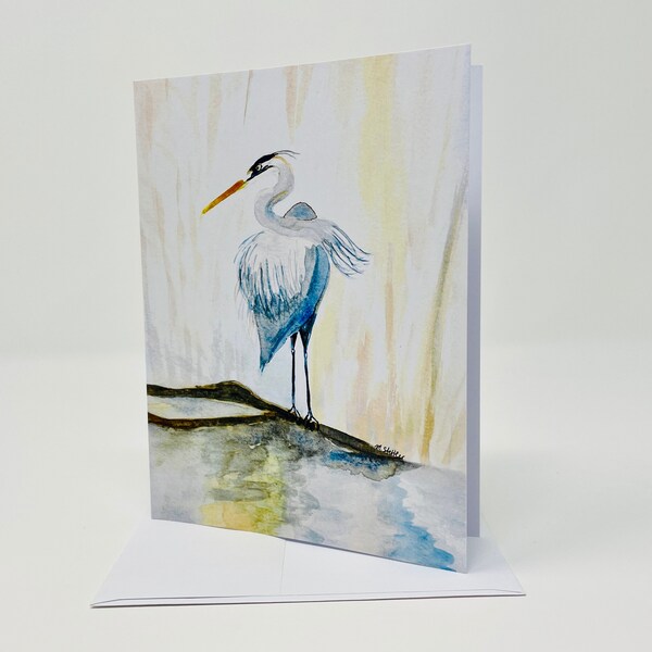 Handmade Heron Card Etsy