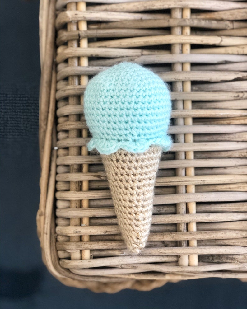 Ice Cream Cone Baby Rattle - Etsy
