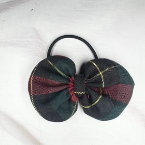 Plaid 66/Round Puffy Bow/Back to School/School Uniform Plaid /First day of School/Alligator Clip/Pony Elastic/Uniform Plaid Hair Bows