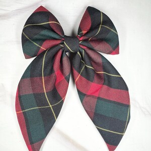 Plaid Sailor Bow/Back to School/School Uniform Plaid /First day of School/High Quality French Barrette/Uniform Plaid Hair Bows /Plaid 66