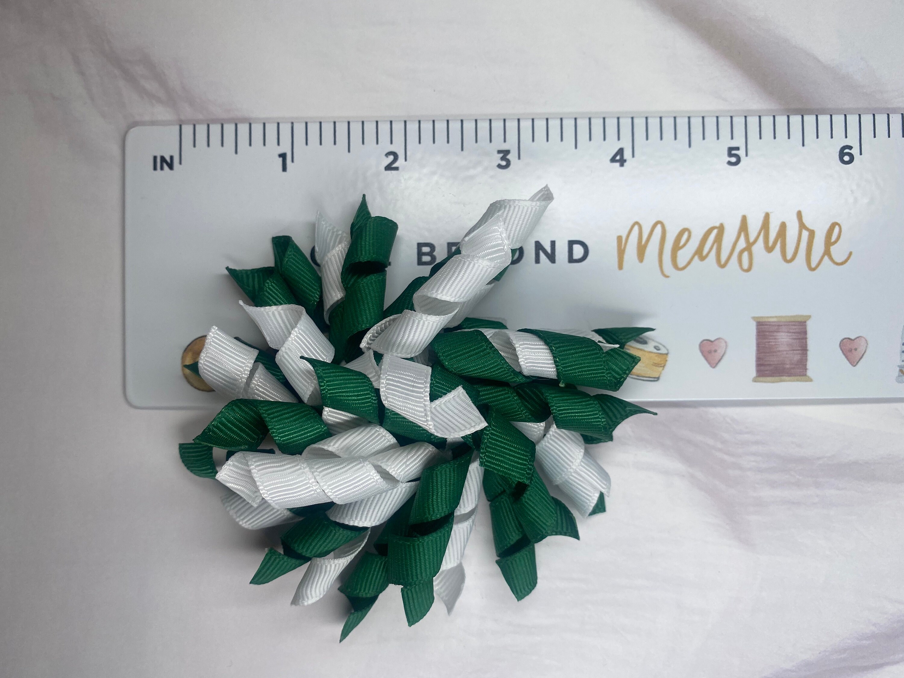 Haarschleifen-Clips Für Mädchen – Gelocktes Ripsband, 7,6 Cm, Handgemacht, Mit Tafel-Design