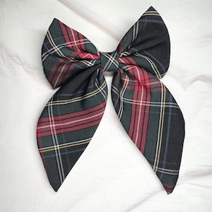 Plaid Sailor Bow/Back to School/School Uniform Plaid /First day of School/High Quality French Barrette/Uniform Plaid Hair Bows /Plaid 63