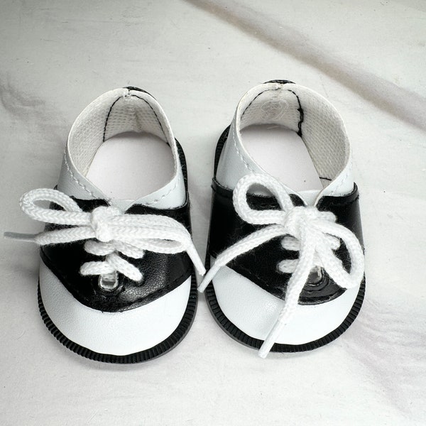 18 inch Doll Two Tones Oxford Saddle Shoes-Black White or Navy White