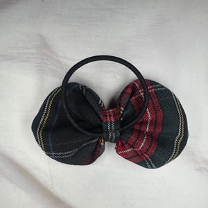 Plaid 63/Round Puffy Bow/Back to School/School Uniform Plaid /First day of School/Alligator Clip/Pony Elastic/Uniform Plaid Hair Bows