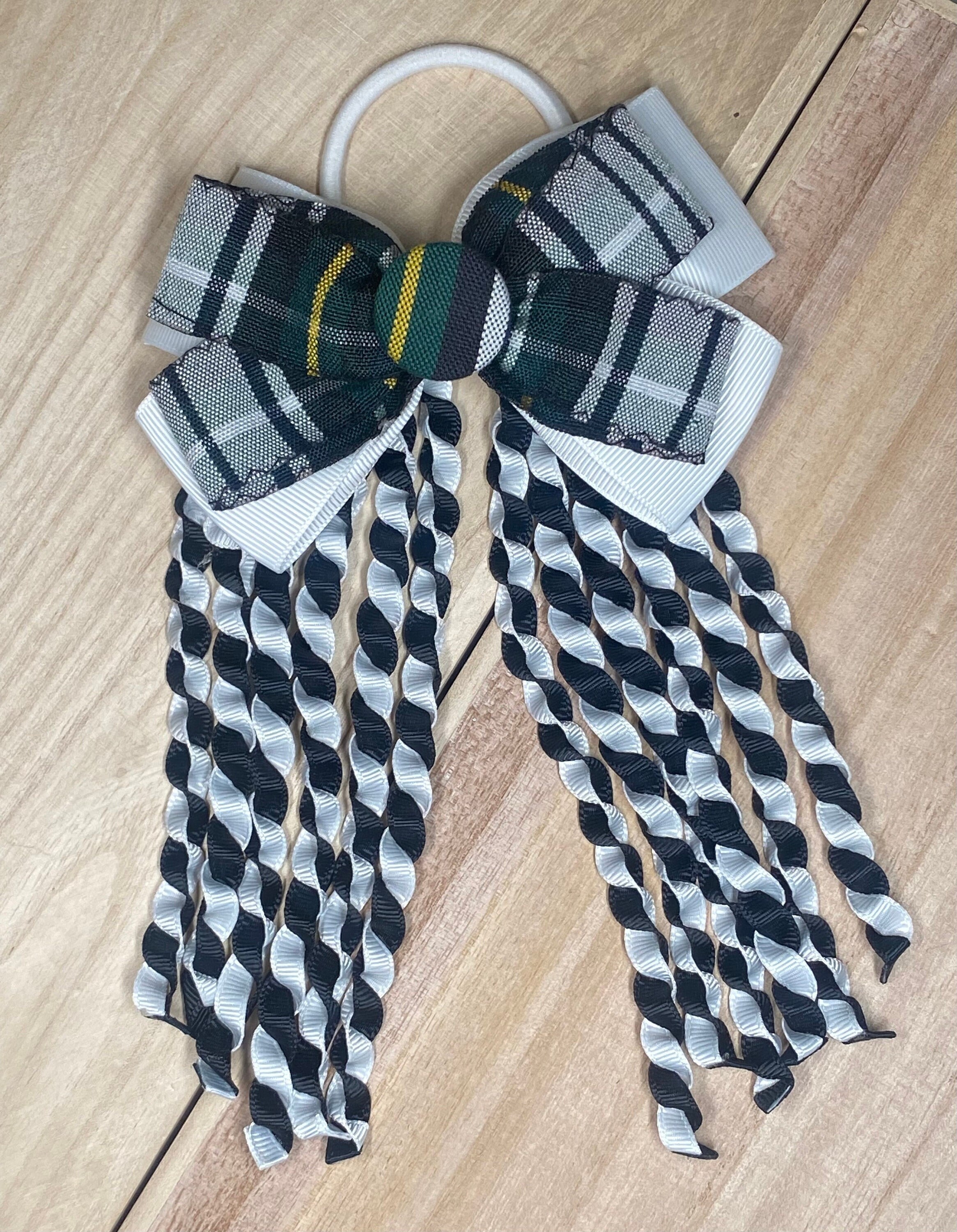 Girls Plaid Hair Bow Set with Headband Scrunchie Handmade Back to School Hair Accessories Plaid 42 – Uniformity Lafayette main image 4
