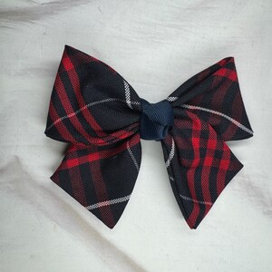 Plaid 36/Medium Plaid Bow with Tail/Back to School/School Uniform Plaid /First day of School/Alligator Clip/Uniform Plaid Hair Bows