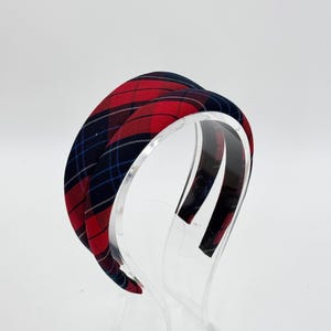 1.25&quot; or 1&quot; Padded Headband-Plaid 94 Back to School-Uniform Plaid Fabric Headband/Adults or Girls/School Wear or Work/Woodland Plaid